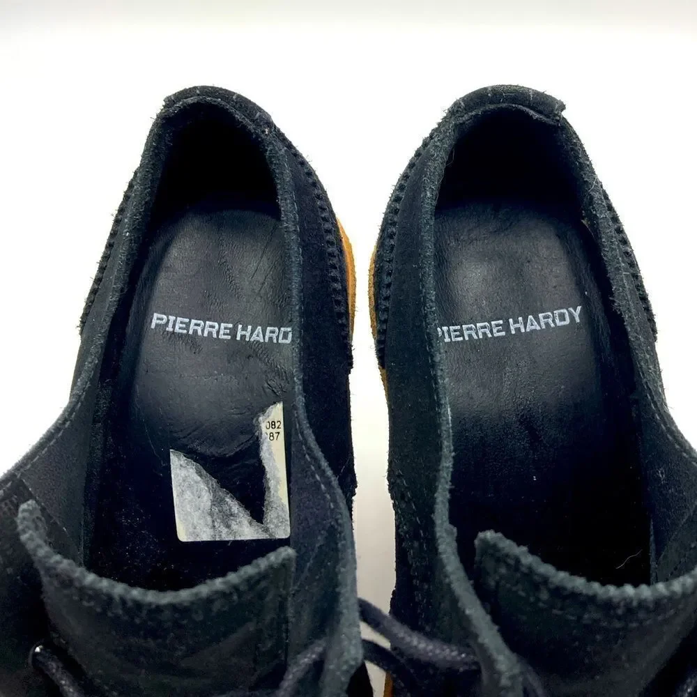 Pierre Hardy Black Suede Wedge Shoes Size 36/5,5